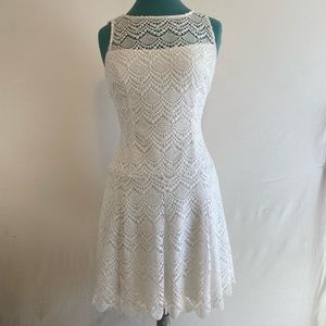 White House Black Market White Lace Dress Size 4.